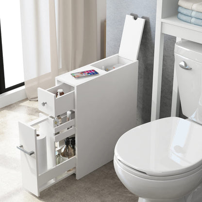 Meuble de rangement de salle de bain Spirich Home Slim, porte-papier toilette autoportant, meuble de salle de bain avec tiroir coulissant