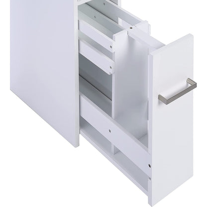 Meuble de rangement de salle de bain Spirich Home Slim, porte-papier toilette autoportant, meuble de salle de bain avec tiroir coulissant