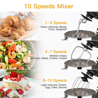 Batteur sur socle - Capacité de 7,5 pintes, 10 vitesses, moteur de 660 W