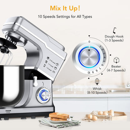 Batteur sur socle - Capacité de 7,5 pintes, 10 vitesses, moteur de 660 W