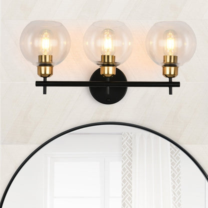 Applique de salle de bain moderne Starsky à 4 lumières et intensité variable avec abat-jour en verre globe