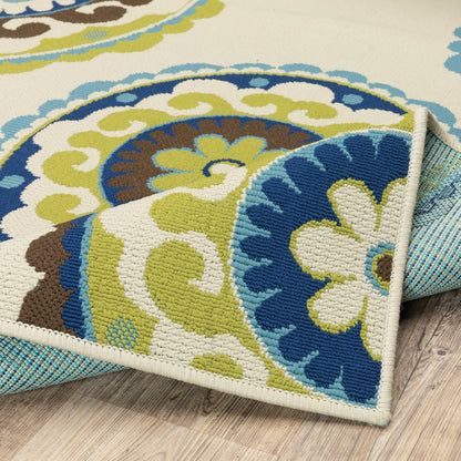 Tapis d'intérieur/extérieur à médaillons floraux Vista Home Catalina--