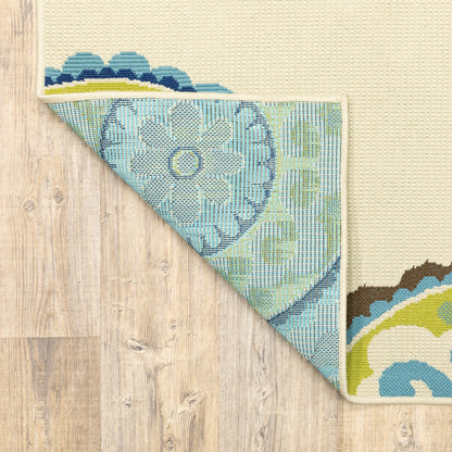 Tapis d'intérieur/extérieur à médaillons floraux Vista Home Catalina--