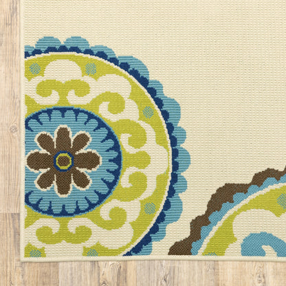 Tapis d'intérieur/extérieur à médaillons floraux Vista Home Catalina--