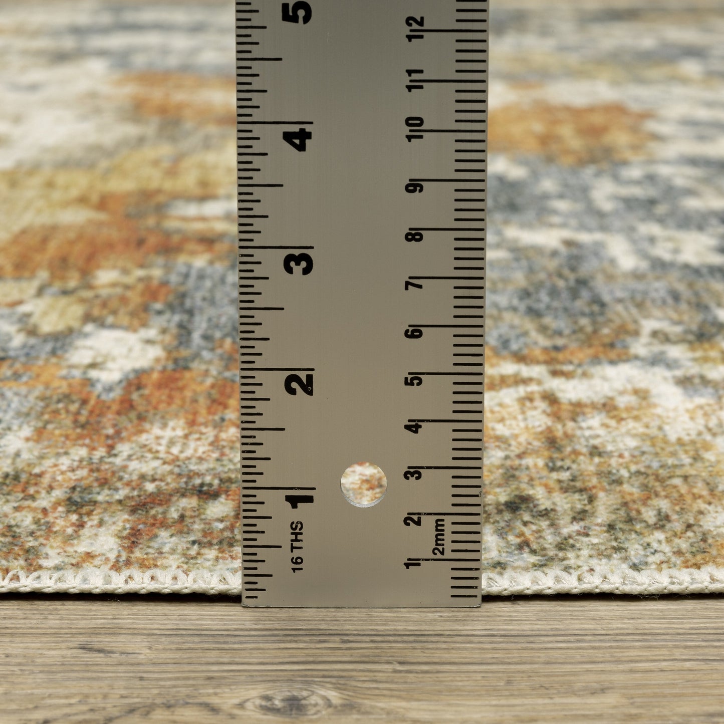 Tapis d'intérieur contemporain lavable et abstrait orange/bleu de Vista Home Marissa