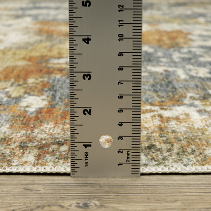 Tapis d'intérieur contemporain lavable et abstrait orange/bleu de Vista Home Marissa