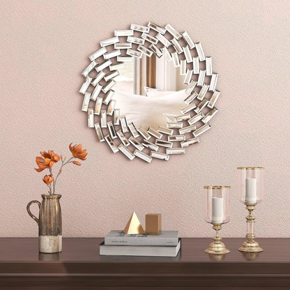 Miroir mural en forme de soleil Miroir d'appoint rond