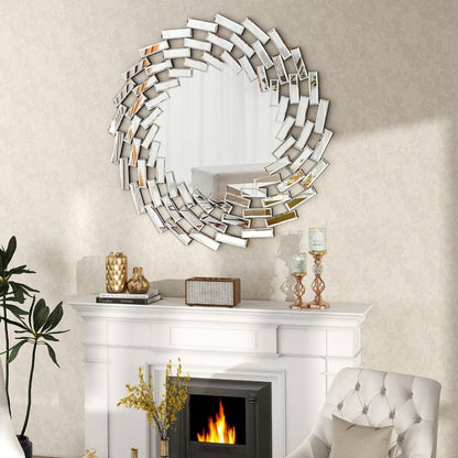 Miroir mural en forme de soleil Miroir d'appoint rond
