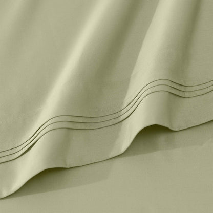 Parure de draps en coton égyptien de qualité supérieure 1000 fils au pouce carré, à poches profondes et à motif uni