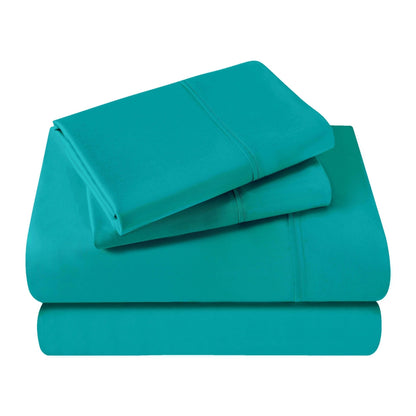 Parure de lit en coton égyptien de qualité supérieure, 400 fils au pouce carré, avec poche profonde et couleur unie