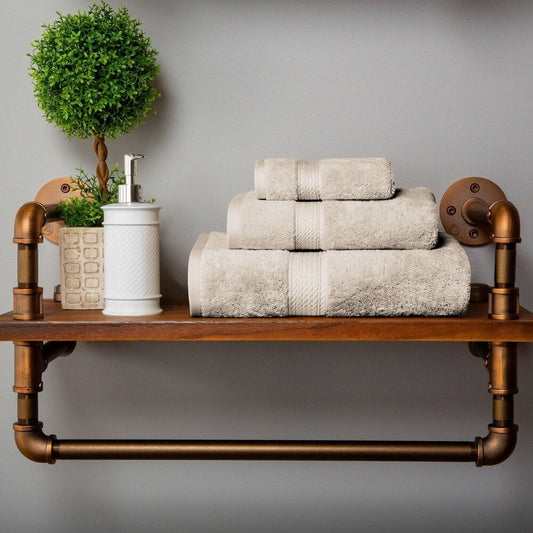 Ensemble de serviettes 3 pièces en coton égyptien épais de qualité supérieure