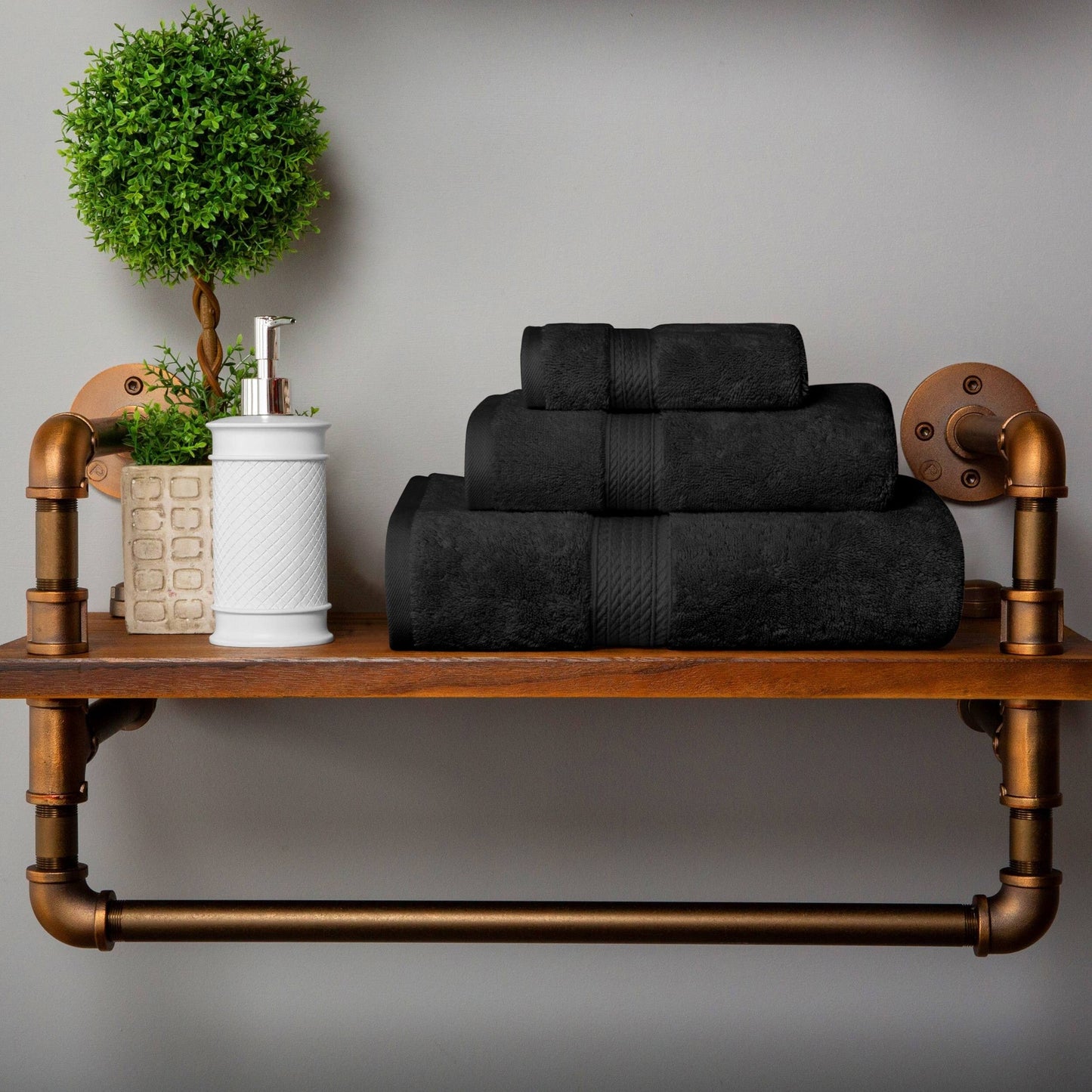 Ensemble de serviettes 3 pièces en coton égyptien épais de qualité supérieure