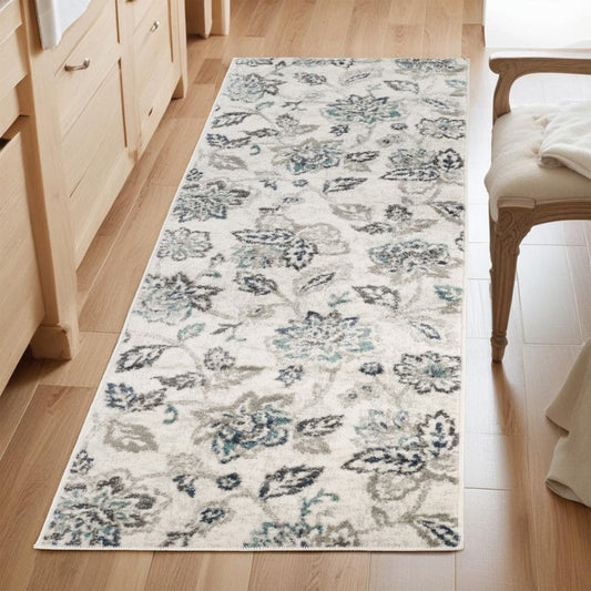 Tapis d'intérieur floral de style ferme jacobéen de qualité supérieure