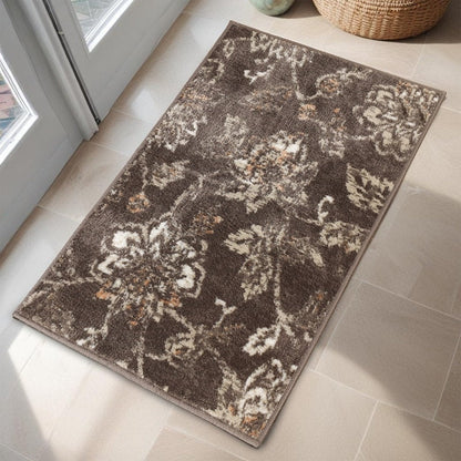 Tapis d'intérieur floral de style ferme jacobéen de qualité supérieure