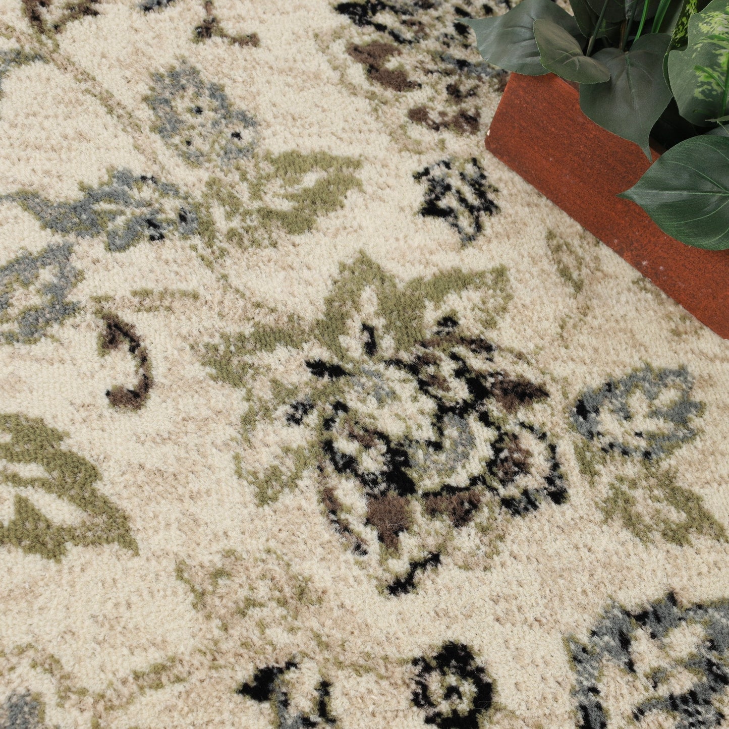 Tapis d'intérieur floral de style ferme jacobéen de qualité supérieure