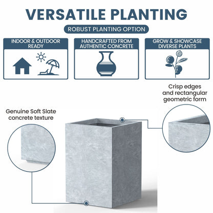 Jardinières rectangulaires en béton de grande taille / Grandes jardinières d'intérieur et d'extérieur