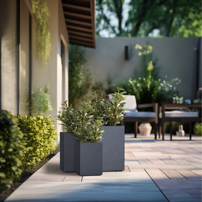 Jardinières rectangulaires en béton de grande taille / Grandes jardinières d'intérieur et d'extérieur