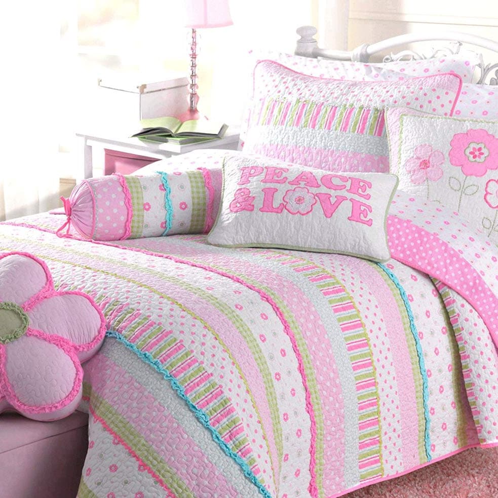 Parure de lit courtepointe en coton rose pastel Taylor &amp; Olive Sunfish