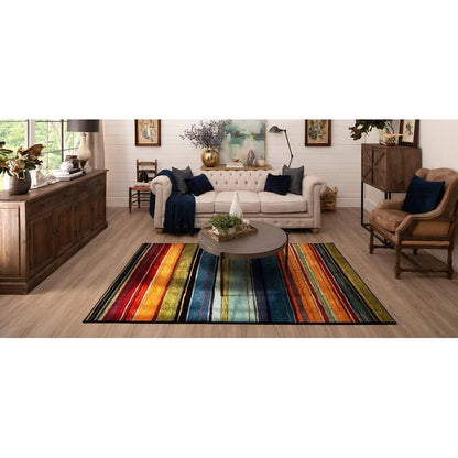 Tapis bohème rayé multicolore Sultan Nomad Curated