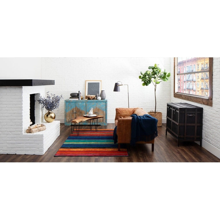 Tapis bohème rayé multicolore Sultan Nomad Curated