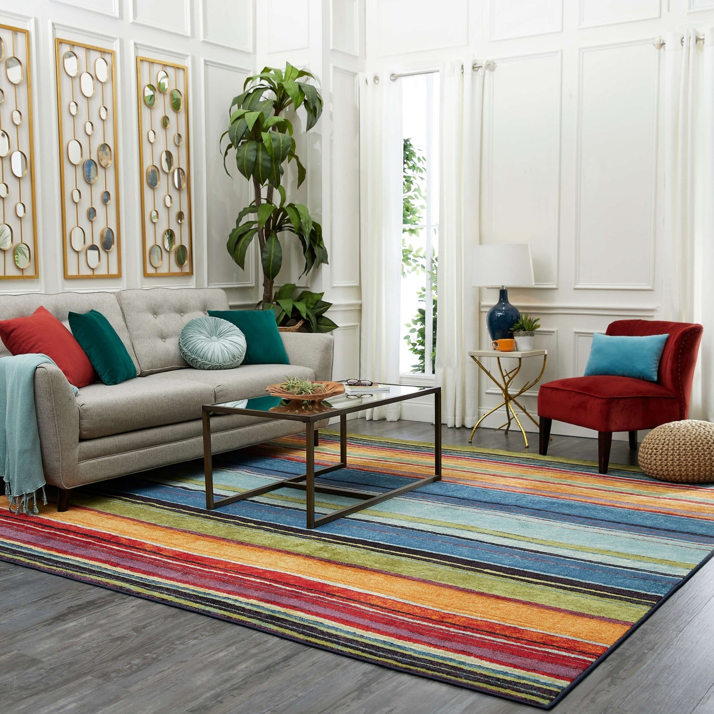 Tapis bohème rayé multicolore Sultan Nomad Curated