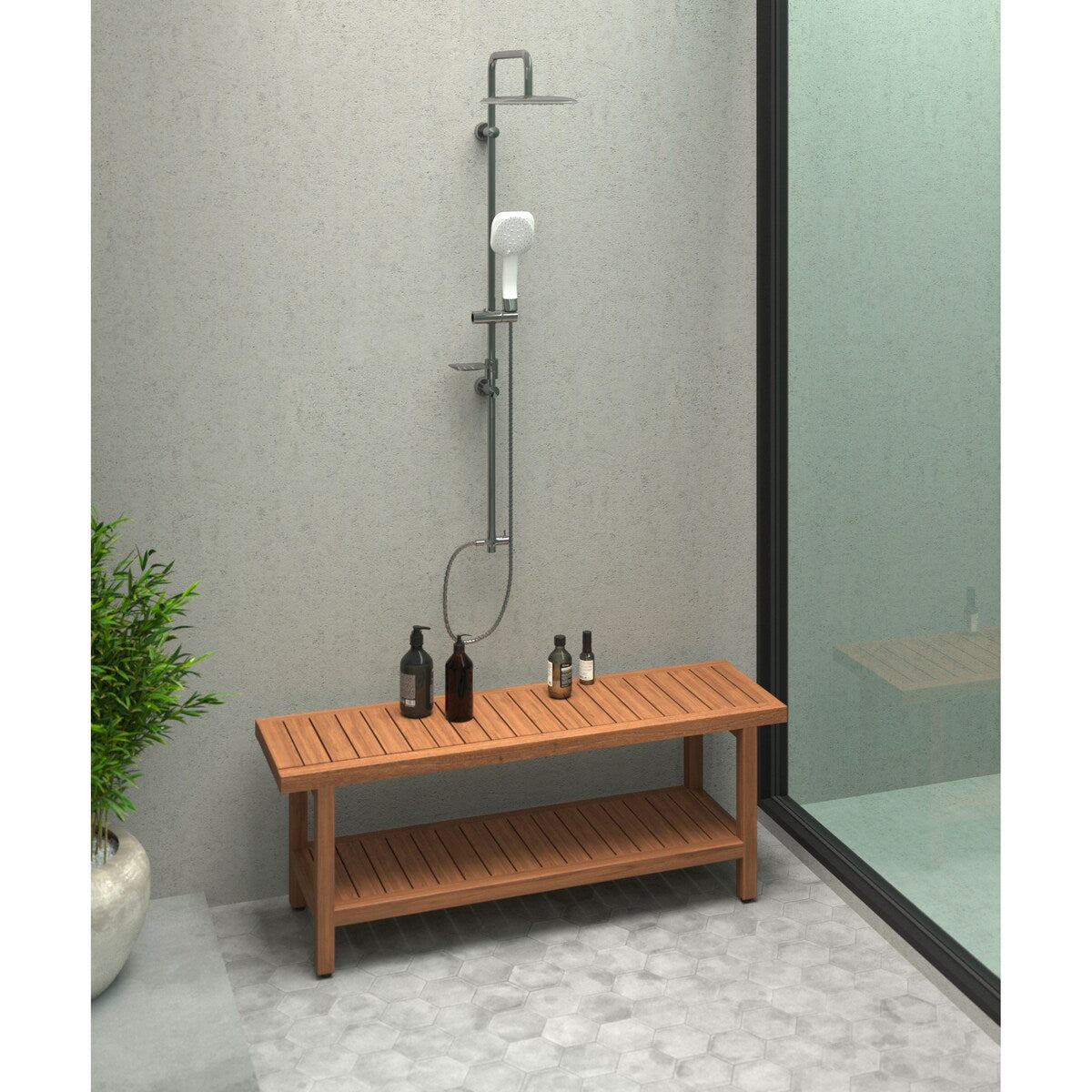 Le banc de douche en teck original pour spa