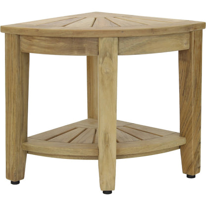 Le banc de douche d'angle en teck original Kai