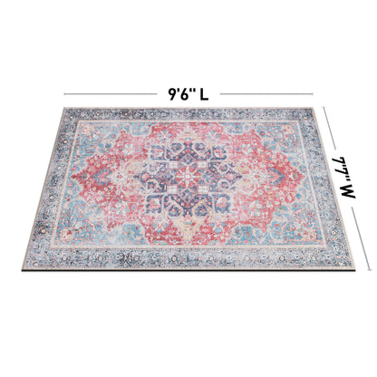 Tapis multi-surfaces traditionnel, vintage et vieilli, lavable en machine