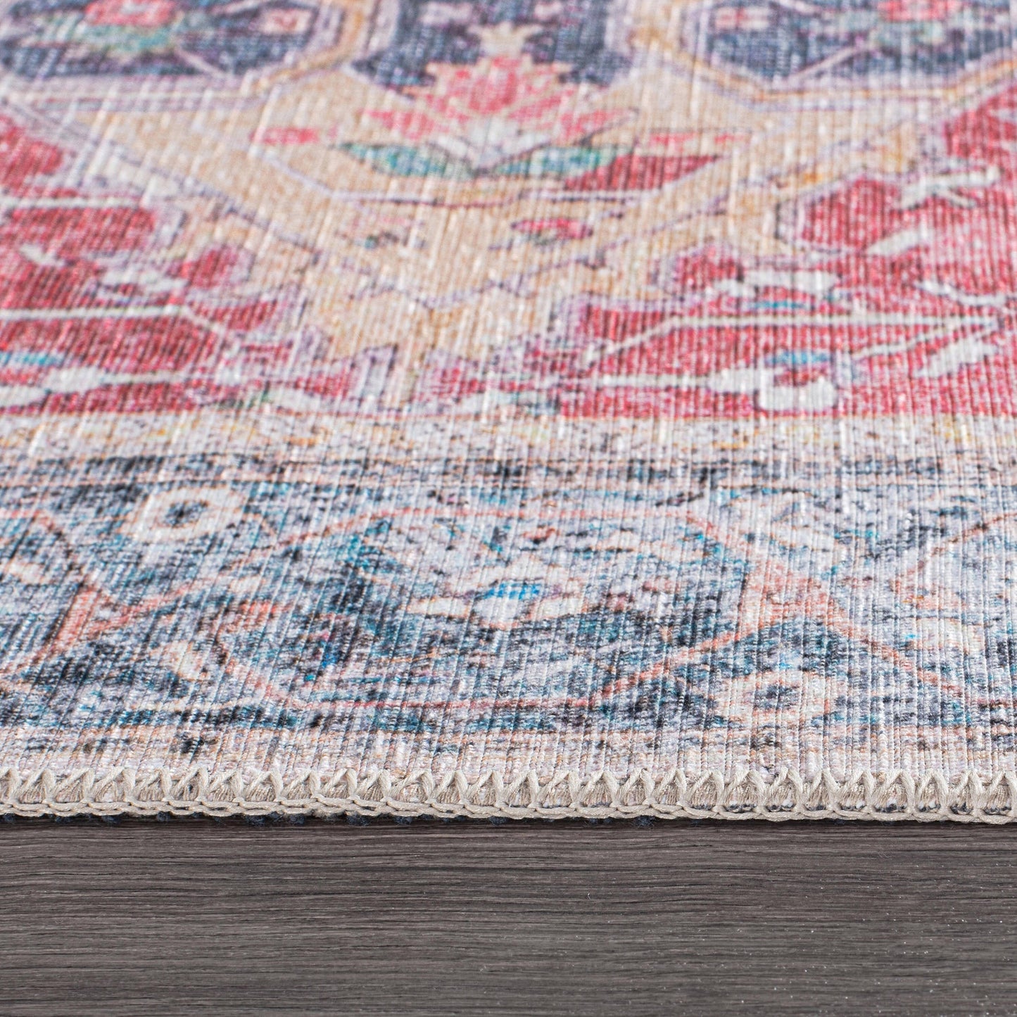 Tapis multi-surfaces traditionnel, vintage et vieilli, lavable en machine