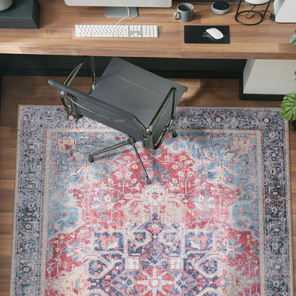 Tapis multi-surfaces traditionnel, vintage et vieilli, lavable en machine