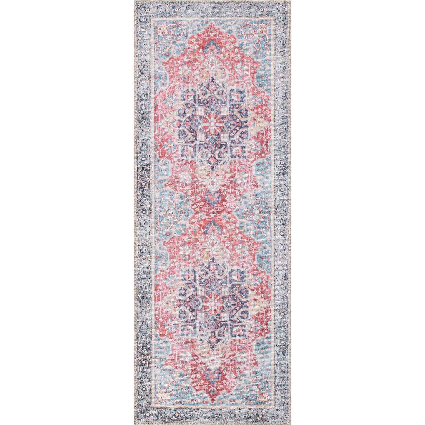 Tapis multi-surfaces traditionnel, vintage et vieilli, lavable en machine