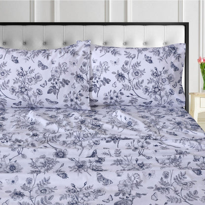 Parure de draps en percale de coton biologique 400 fils Tribeca Living à poches extra profondes