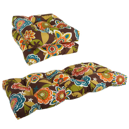 Ensemble de 3 coussins de canapé capitonnés pour intérieur/extérieur - 19 x 19/19 x 42