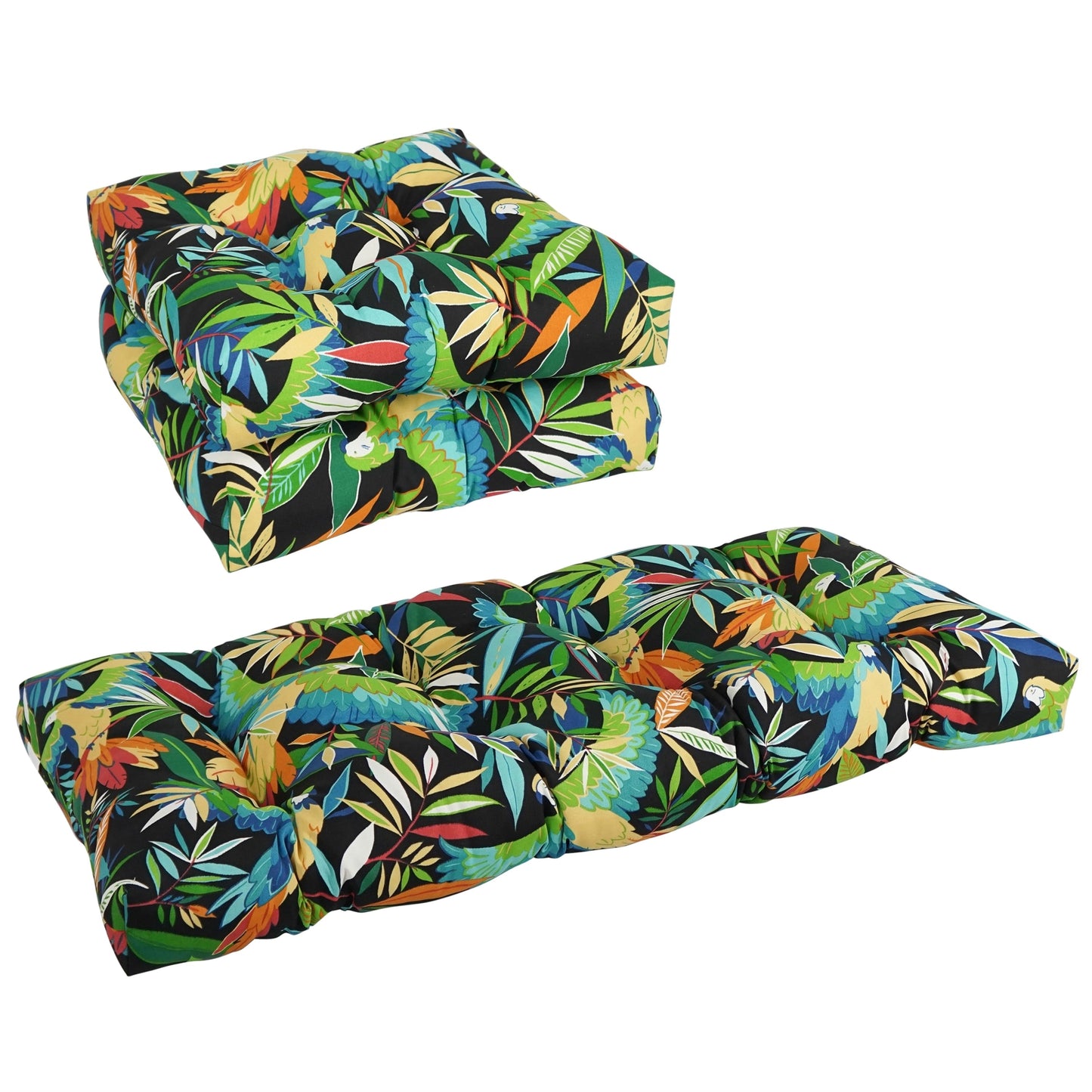 Ensemble de 3 coussins de canapé capitonnés pour intérieur/extérieur - 19 x 19/19 x 42