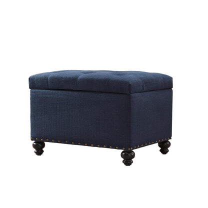 Banc ottoman de rangement capitonné, repose-pieds rectangulaire