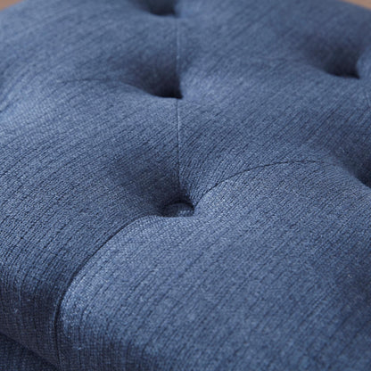 Banc ottoman de rangement capitonné, repose-pieds rectangulaire