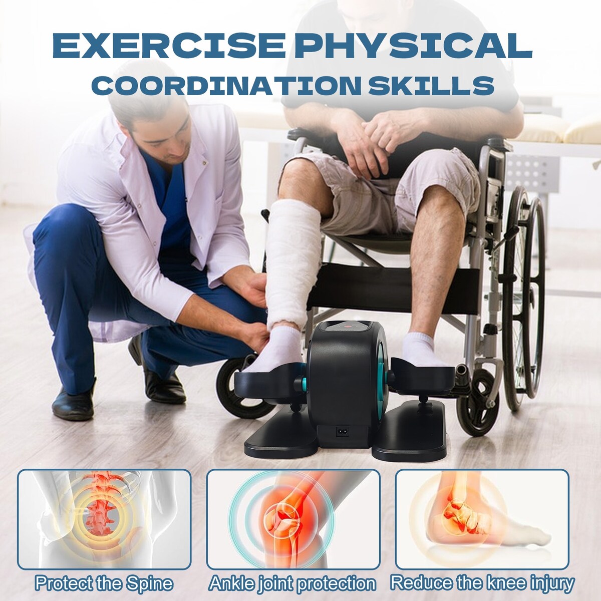 Vélo elliptique sous le bureau, avec télécommande, pédalier assis pour seniors, adultes et adolescents