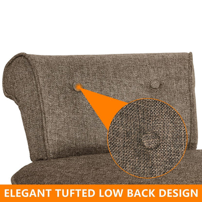 Tabouret de maquillage VEIKOUS avec dossier bas et pieds en bois - 17,3 x 15,7 x 25,1