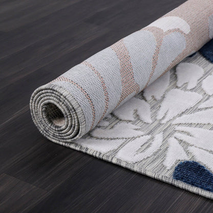 Tapis d'intérieur et d'extérieur à motif floral VILLADECOR, à poils courts et longs, pour terrasse