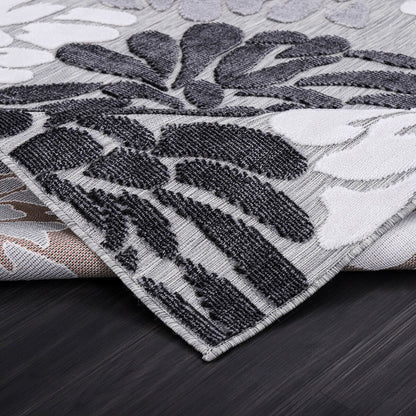 Tapis d'intérieur et d'extérieur à motif floral VILLADECOR, à poils courts et longs, pour terrasse