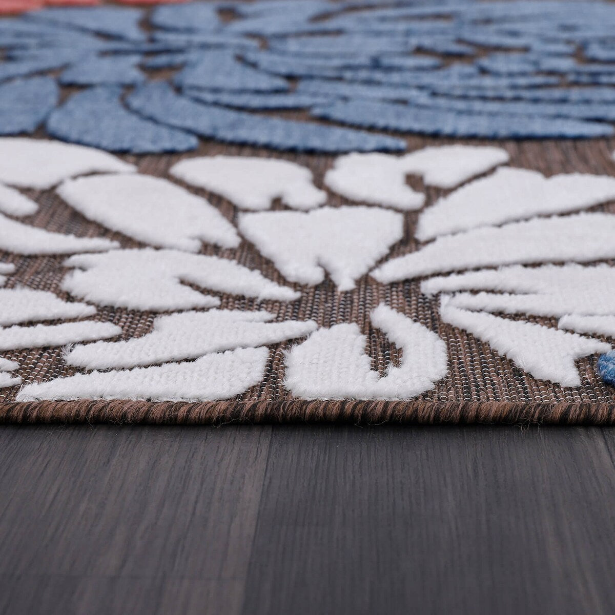 Tapis d'intérieur et d'extérieur à motif floral VILLADECOR, à poils courts et longs, pour terrasse