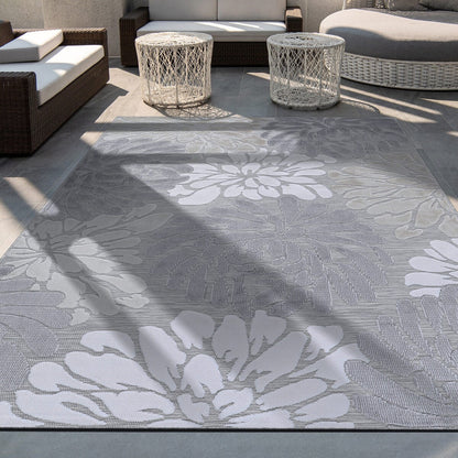 Tapis d'intérieur et d'extérieur à motif floral VILLADECOR, à poils courts et longs, pour terrasse