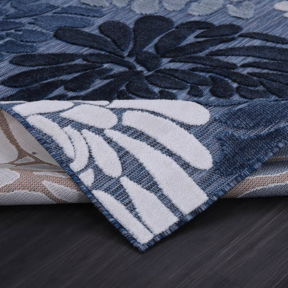 Tapis d'intérieur et d'extérieur à motif floral VILLADECOR, à poils courts et longs, pour terrasse