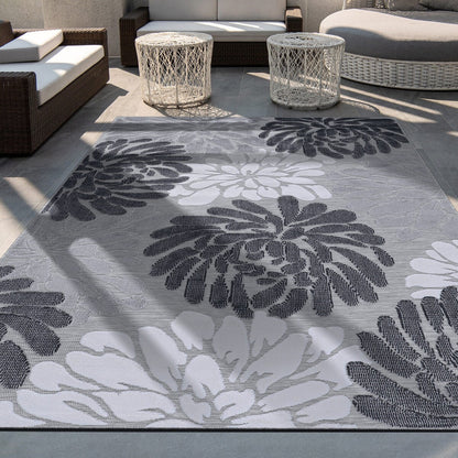 Tapis d'intérieur et d'extérieur à motif floral VILLADECOR, à poils courts et longs, pour terrasse