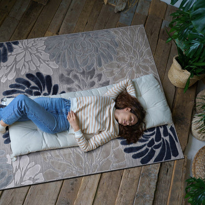 Tapis d'intérieur et d'extérieur à motif floral VILLADECOR, à poils courts et longs, pour terrasse