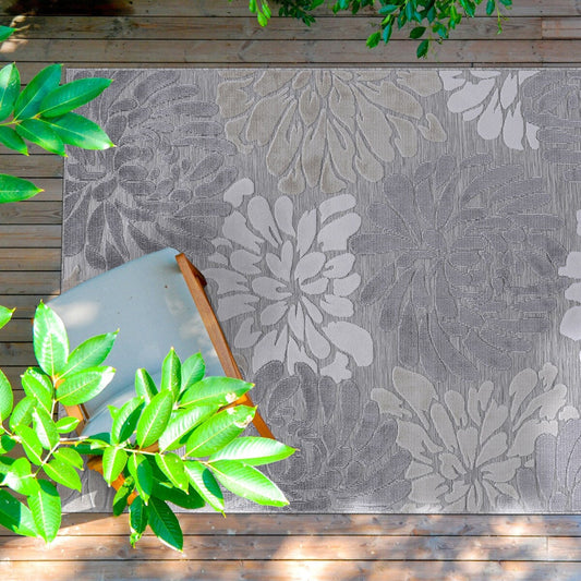 Tapis d'intérieur et d'extérieur à motif floral VILLADECOR, à poils courts et longs, pour terrasse