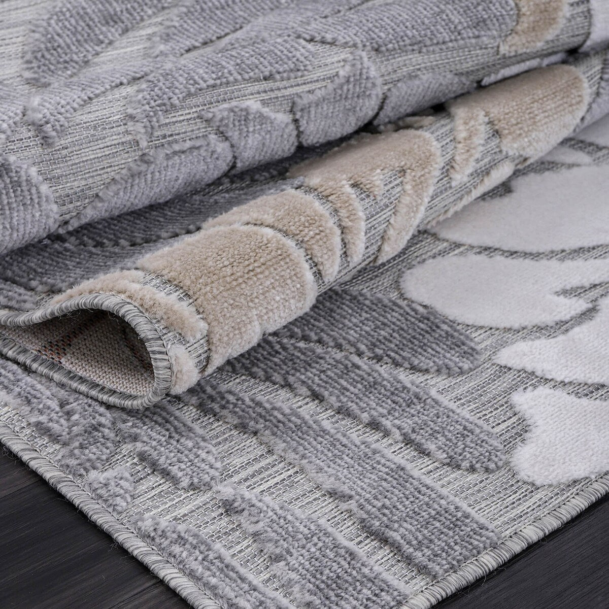 Tapis d'intérieur et d'extérieur à motif floral VILLADECOR, à poils courts et longs, pour terrasse