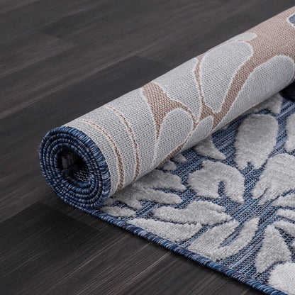 Tapis d'intérieur et d'extérieur à motif floral VILLADECOR, à poils courts et longs, pour terrasse