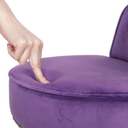 Tabouret de maquillage VEIKOUS avec dossier bas et pieds en bois - 17,3 x 15,7 x 25,1