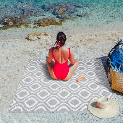 Tapis de sol d'extérieur léger et réversible en plastique recyclé Venice